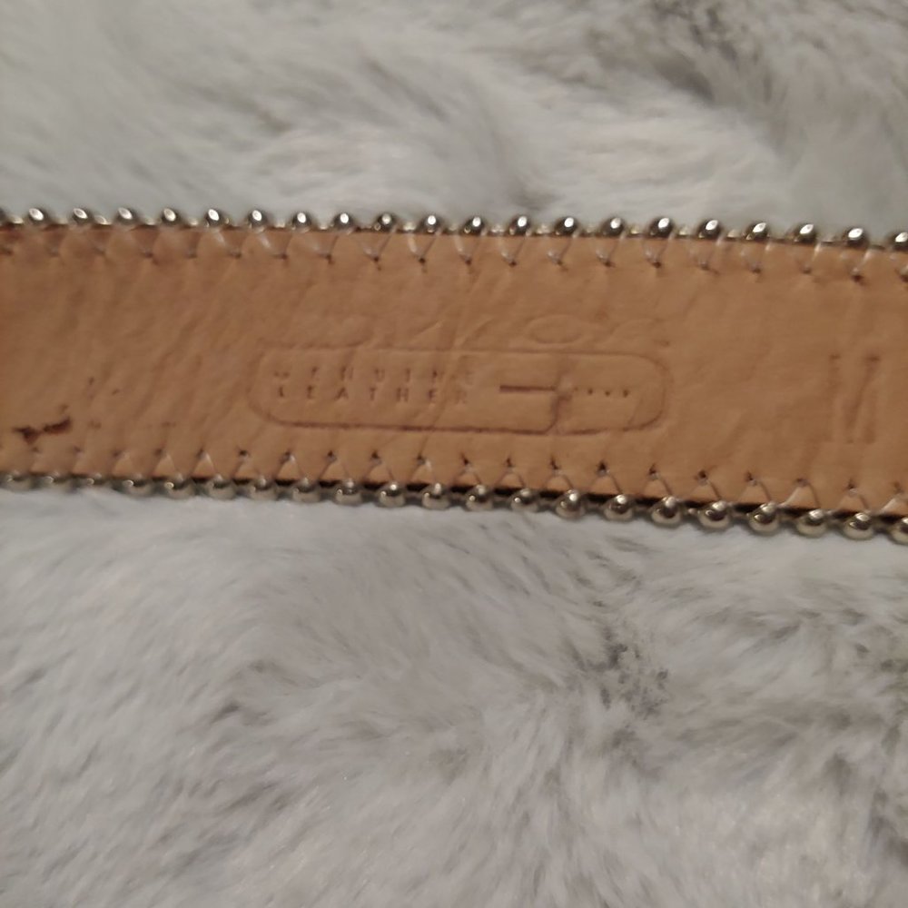 Belts by SImon metallic teal leather belt with silver hardware large - Picture 14 of 16